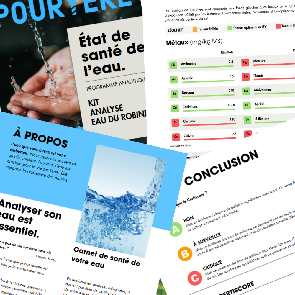 Analyse eau robinet - Rapport Pouryere