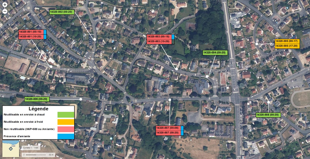 Implantation prélèvements enrobés